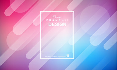Cover or Flyer layout with Geometric colorful background with high saturated gradients
