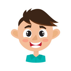 Obraz premium Boy happy face expression, cartoon vector illustrations isolated on white.