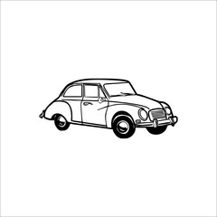 Car icon. Vector Illustration. White color