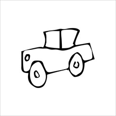 Car icon. Vector Art Illustration. White color