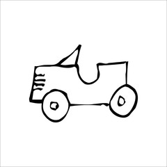 Car icon. Vector Art Illustration. White color