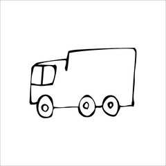 Truck transportation icon. Vector Art Illustration. White color