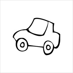 Car icon. Vector Art Illustration. White color