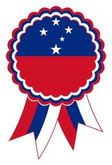 Samoa Emblem vektor in den originalen Nationalfarben blau, weis und rot.