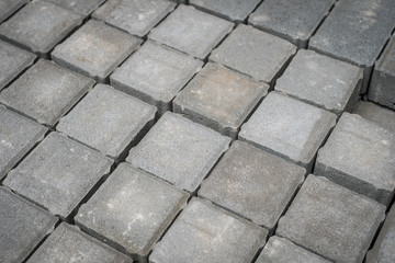 tiled cobble stones, pavement stone -  construction industry -