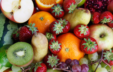 Brightly colorful collection of various Fresh Fruits
