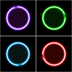 Creative vector illustration of neon lamp sign. Art design isolated bulb banner. Abstract concept graphic element