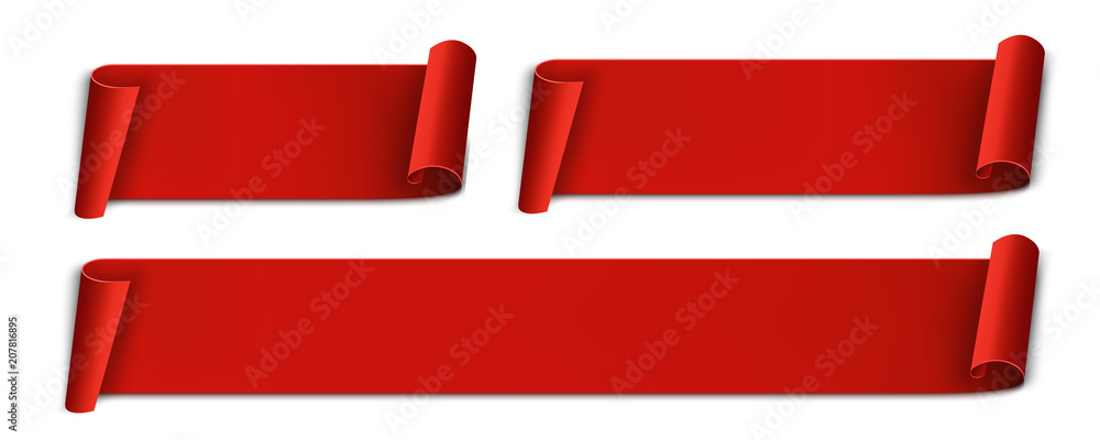 Wall mural creative vector illustration of realistic curved paper ribbon isolated on transparent background. ar