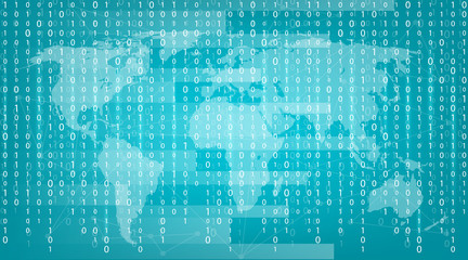 Creative vector illustration of stream of binary code. Computer matrix background art design. Digits on screen. Abstract concept graphic data, technology, decryption, algorithm, encryption element