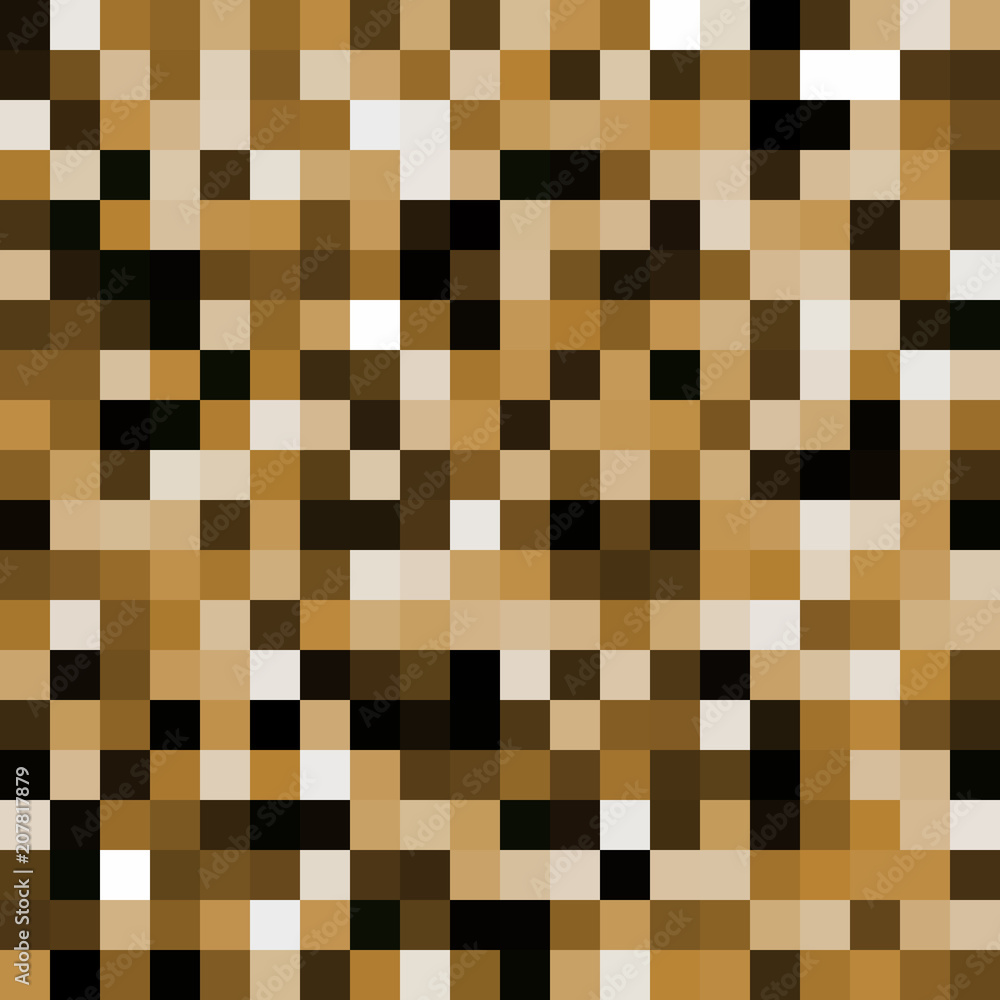 Poster abstract orange pixel background mosaic made of small squares. seamless vector pattern.