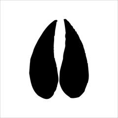 Mule Deer footprints icon. Vector Illustration
