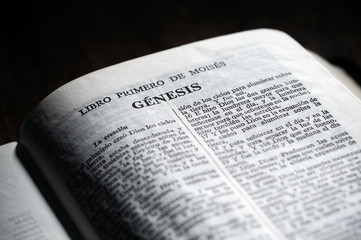 A view of the first book of the bible (Genesis) in spanish.