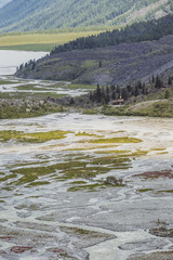 Ak-kem river valley. Beluha mountain. Altai landscape. Russia