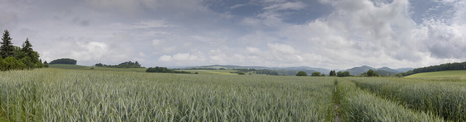 Panorama Blick Sauerland über Felder und Wiesen