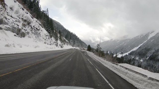 Driving Stevens Pass Highway 2 Avalanche Aerial