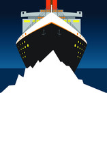 titanic and iceburg - obrazy, fototapety, plakaty