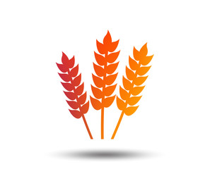Agricultural sign icon. Gluten free or No gluten symbol. Blurred gradient design element. Vivid graphic flat icon. Vector