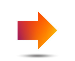 Arrow sign icon. Next button. Navigation symbol. Blurred gradient design element. Vivid graphic flat icon. Vector