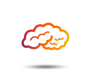 Brain sign icon. Human intelligent smart mind. Blurred gradient design element. Vivid graphic flat icon. Vector