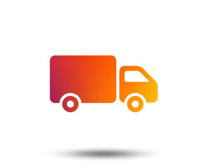 Delivery truck sign icon. Cargo van symbol. Blurred gradient design element. Vivid graphic flat icon. Vector