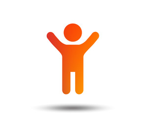 Child icon. Happy young boy symbol. Person silhouette. Blurred gradient design element. Vivid graphic flat icon. Vector