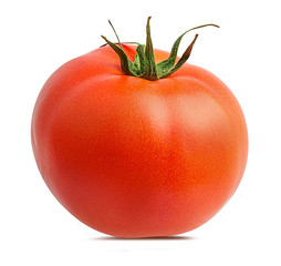 Fresh tomato isolated on white background with clipping path