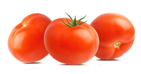 Fresh tomato isolated on white background with clipping path