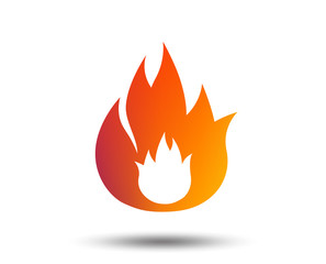 Fire flame sign icon. Fire symbol. Stop fire. Escape from fire. Blurred gradient design element. Vivid graphic flat icon. Vector