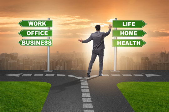 Work life or home balance business concept