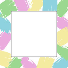 Vector template photo frame or card for your picture. Scrapbook concept. Design photo frame. Pastel colors. Decorative template for baby, family or memories. Vector illustration.