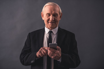 Handsome old businessman