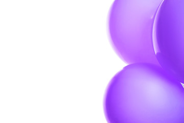 Violet flying balloon isolated