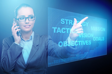 Businesswoman in strategic planning concept