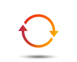 Rotation icon. Repeat symbol. Refresh sign. Blurred gradient design element. Vivid graphic flat icon. Vector