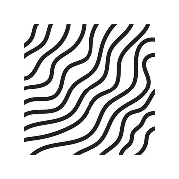 Square with curved black lines