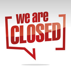 We are closed isolated in brackets sticker icon