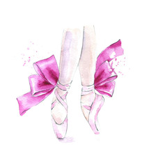 Ballet shoes illustration © Lora