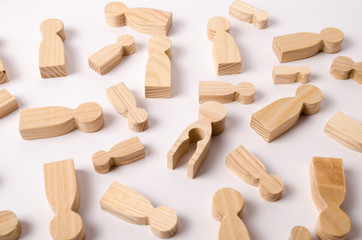 A wooden figure of a woman with a void inside in the shape of a child. The concept of the loss of child, abortion of pregnancy, miscarriage. Infertility in women. unhappy mother lost her child