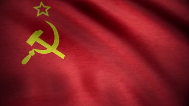 Soviet Union flag waving. USSR flag waving animation