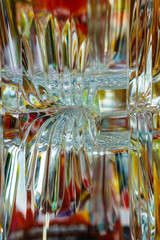 beautiful figured glass shines with all the colors of the rainbow