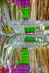beautiful figured glass shines with all the colors of the rainbow