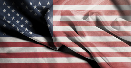 Fototapeta premium USA flag. Closeup of United States of America Rippled Waving Flag