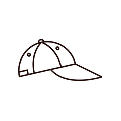 Baseball cap flat line icon on isolated background. Base ball sport headwear in outline style.