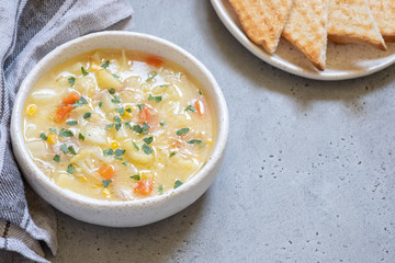 Chicken soup with vegetables