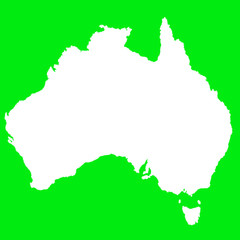 Australia White on Chroma Key Green