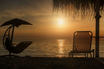Loungers on  beach