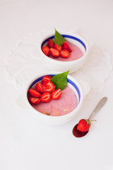 two strawberry desserts