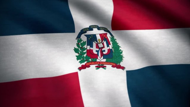 Dominican Republic Flag. Flag of the Dominican Republic waving at wind