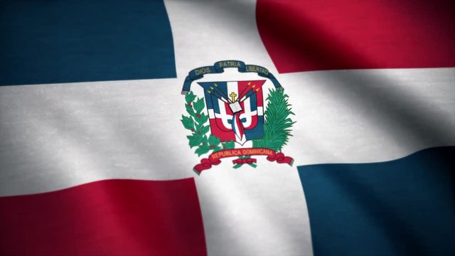 Dominican Republic Flag. Flag of the Dominican Republic waving at wind