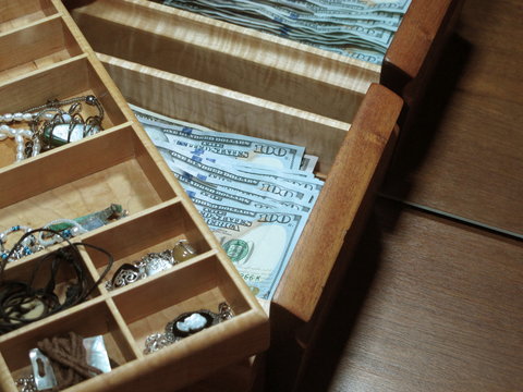 Saving United States Currency in Jewelry Box